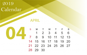 Free April 2019 Calendar