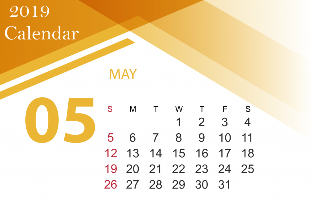 Free May 2019 Calendar Printable