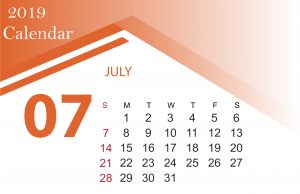 Free July 2019 Calendar Printable