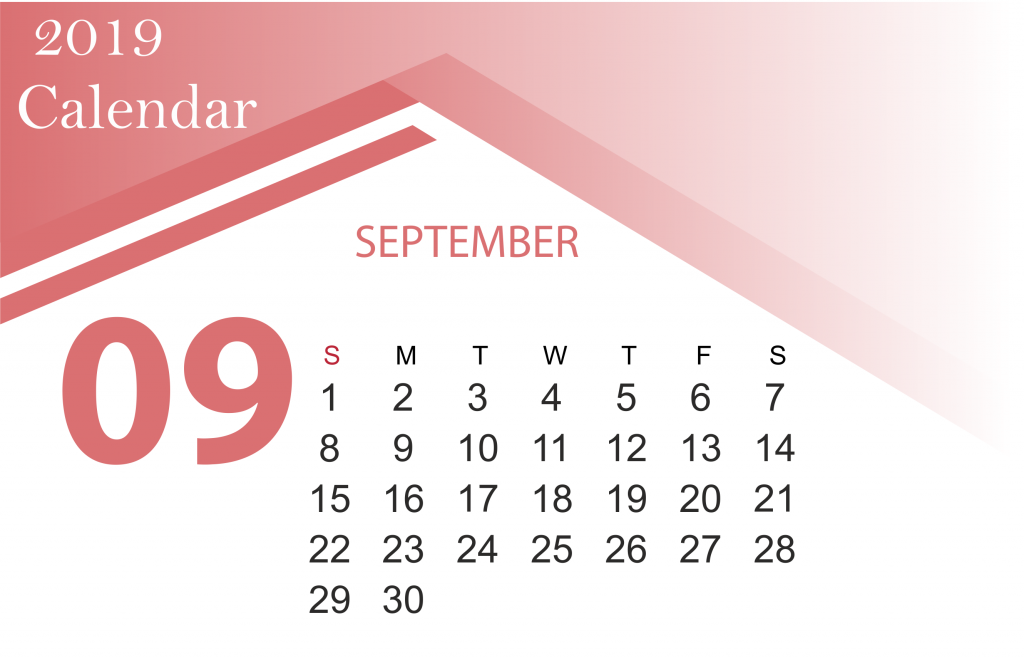 Free September 2019 Calendar Template
