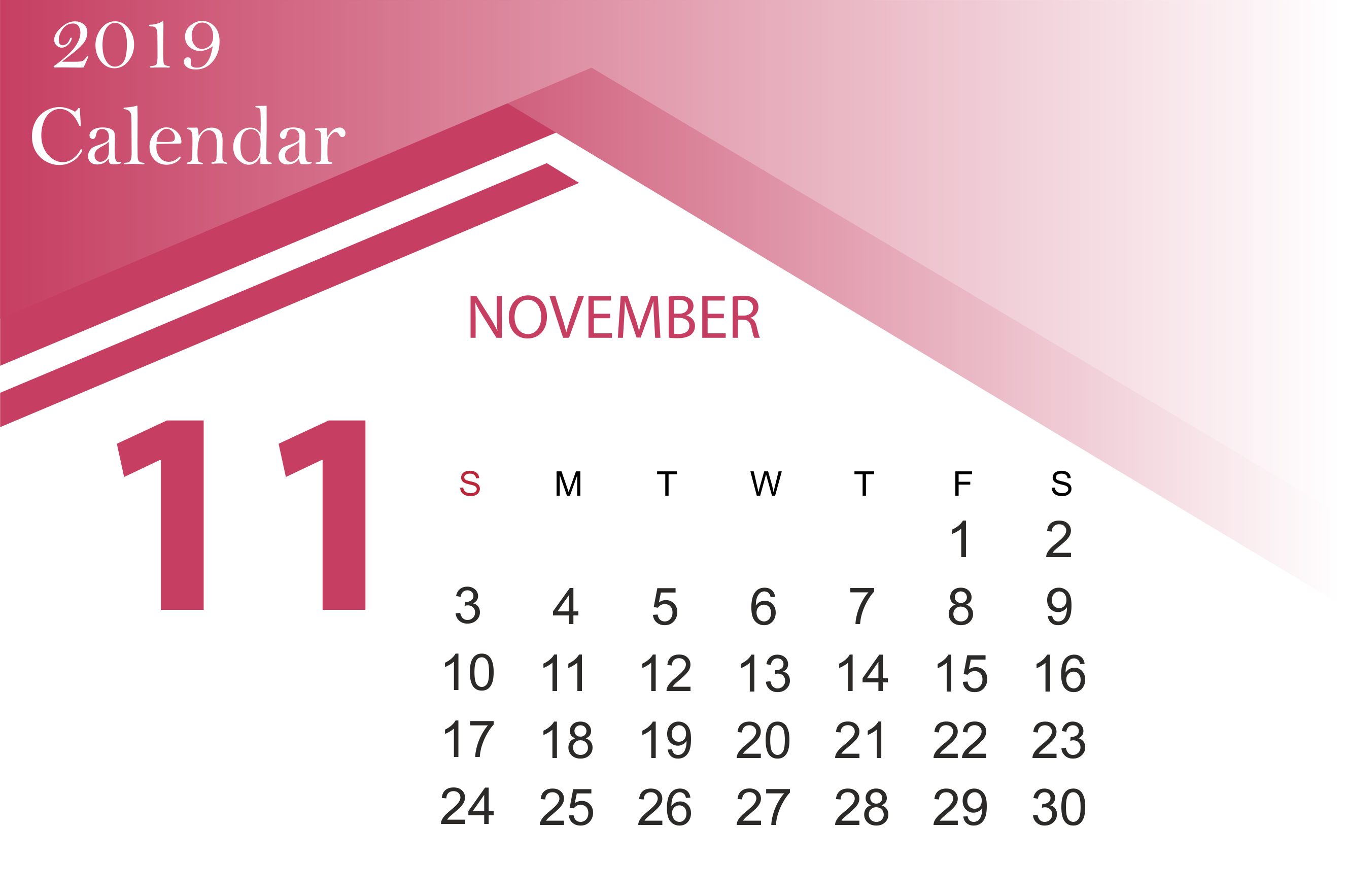 Free November 2019 Calendar Template