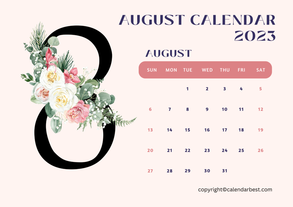 August 2023 calendar