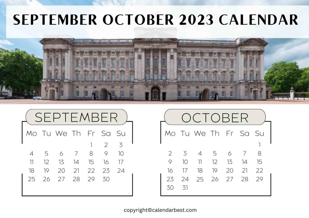 Free September October 2023 Calendar