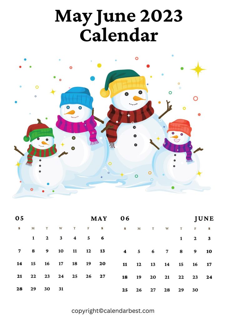 May June 2023 Calendar Printable