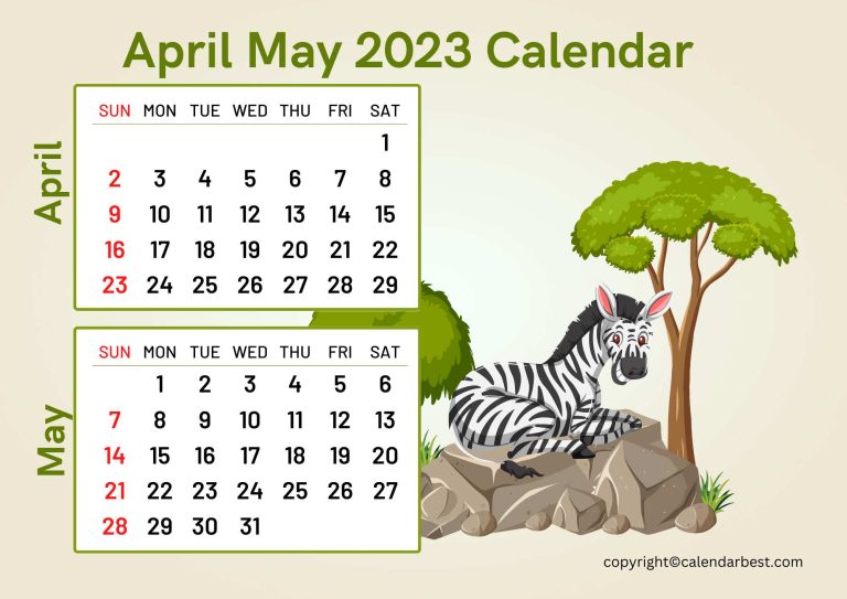 Free Printable April & May 2023 Calendar Templates {PDF}