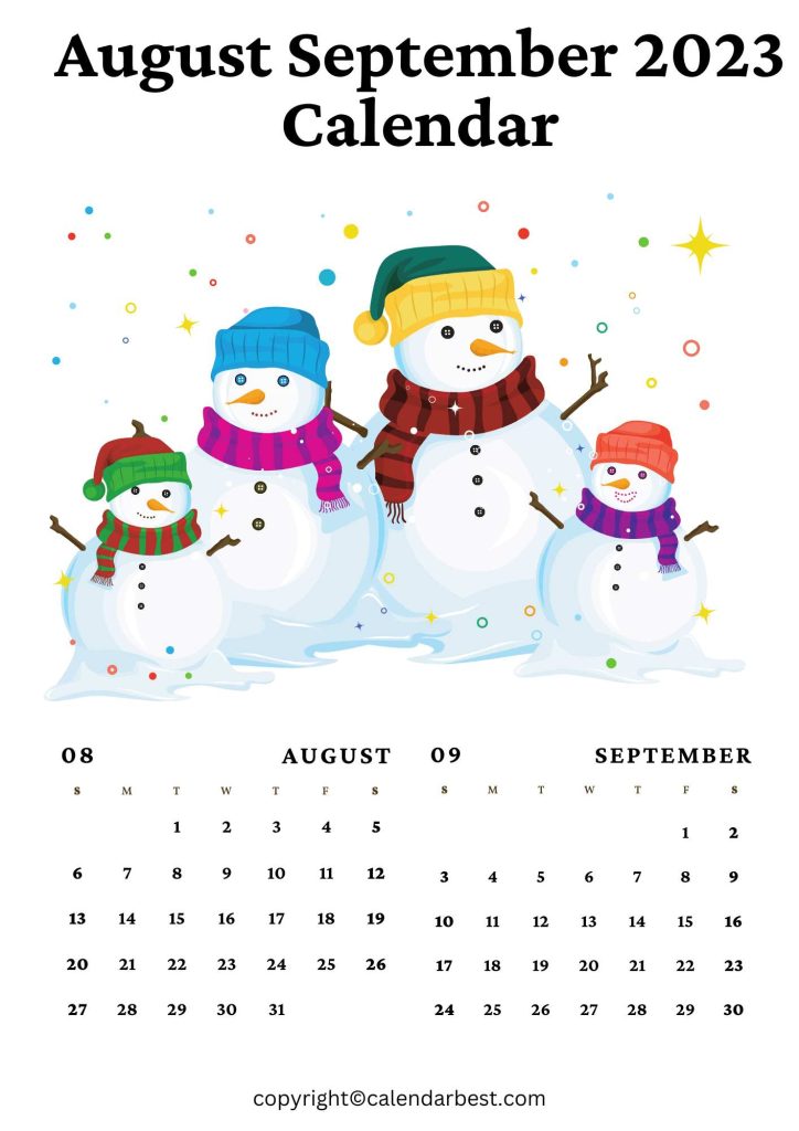 Printable August September 2023 Calendar