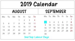 Free August & September Calendar