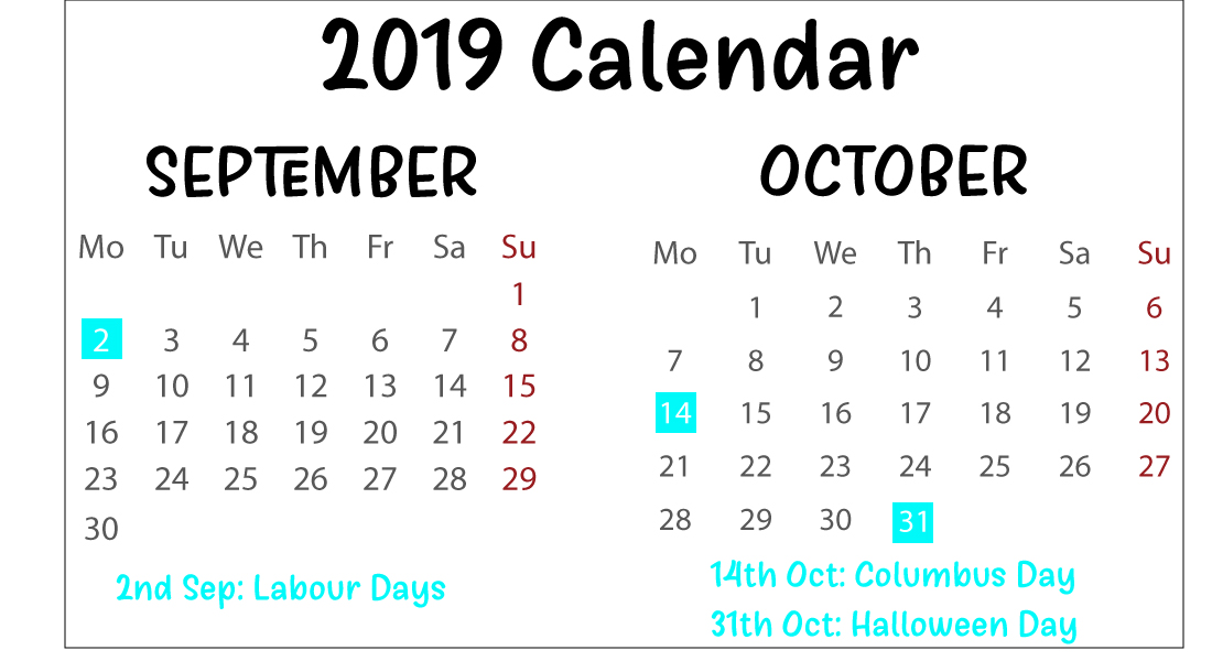 September October Calendar Best Printable Calendar