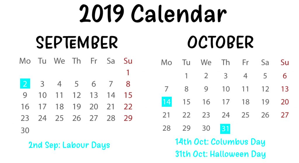 Free September October Calendar