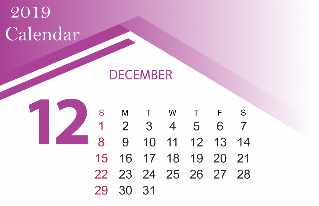 Free December 2019 Calendar Template