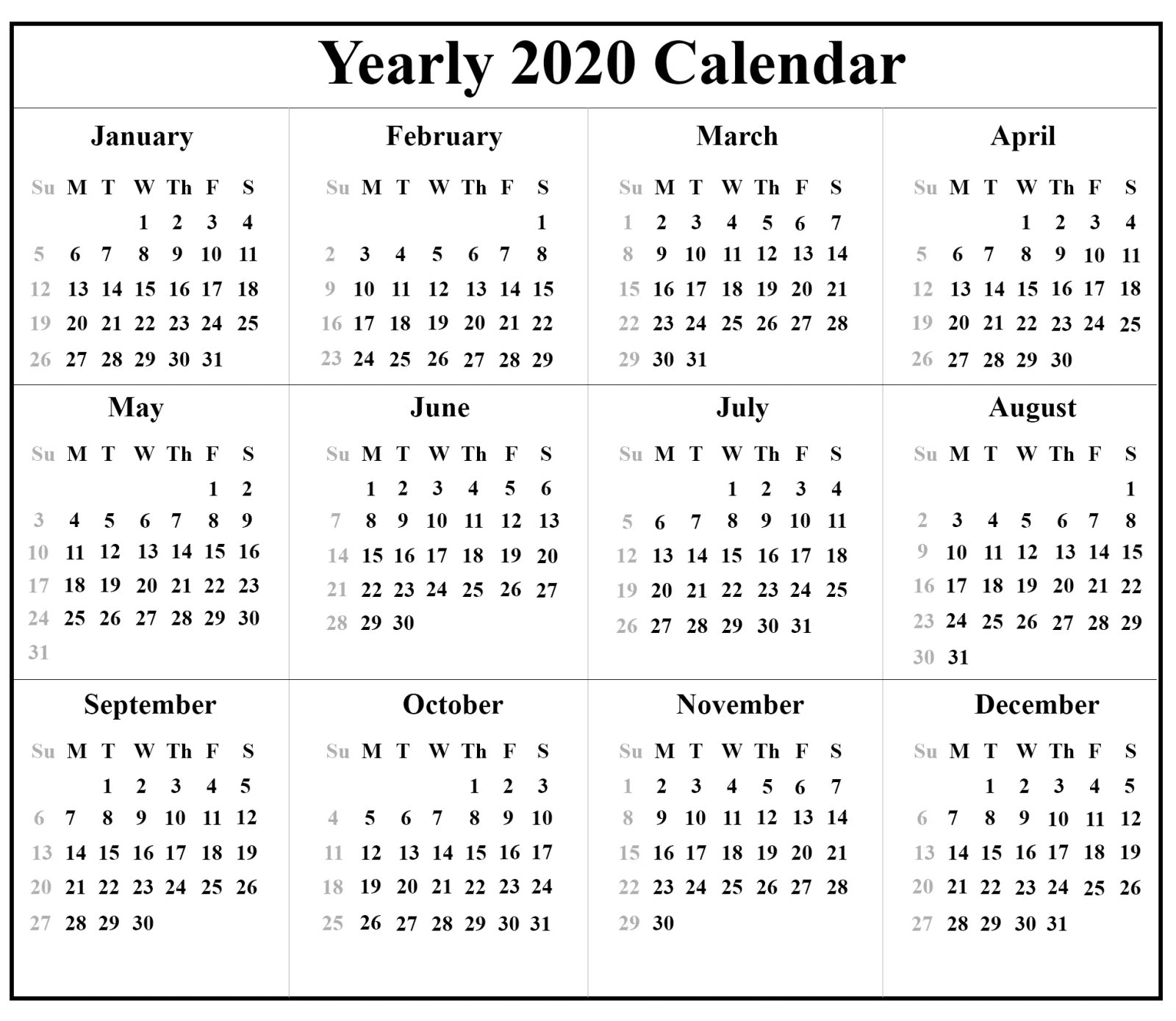 Australia PDF Calendar Template 2020 Holidays Best Printable Calendar