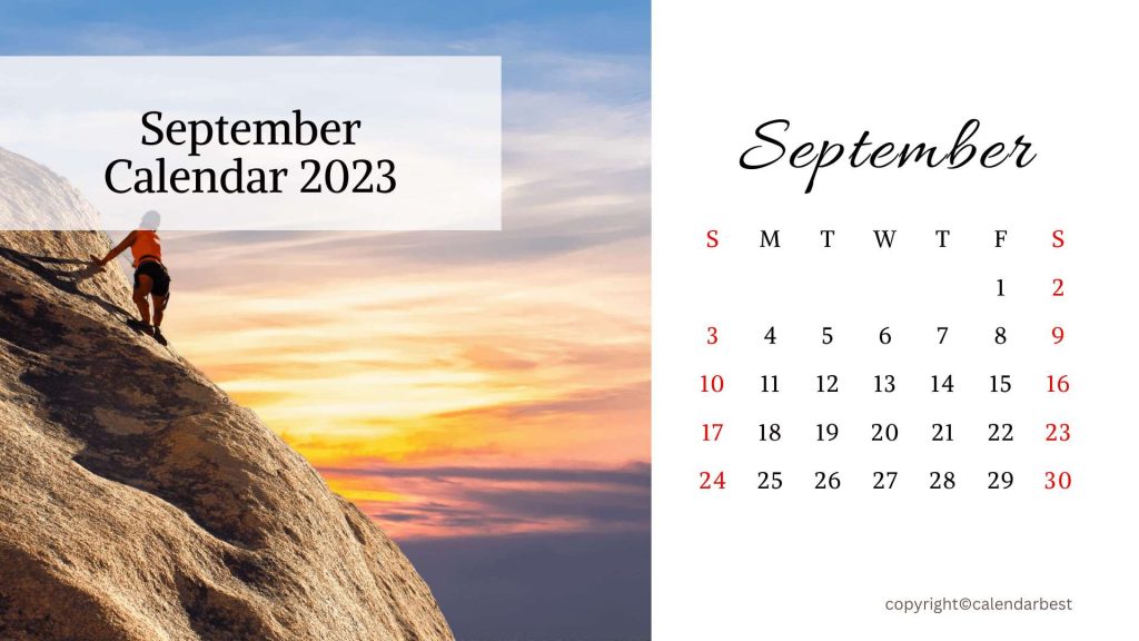 Free September Calendar 2023