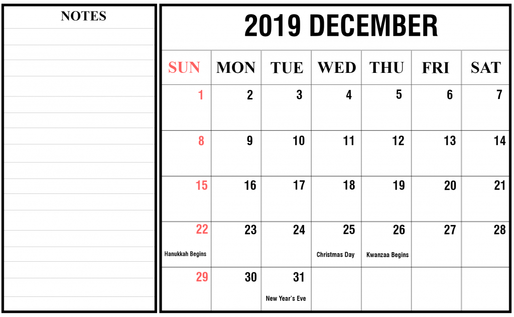 december-2019-6 | Best Printable Calendar