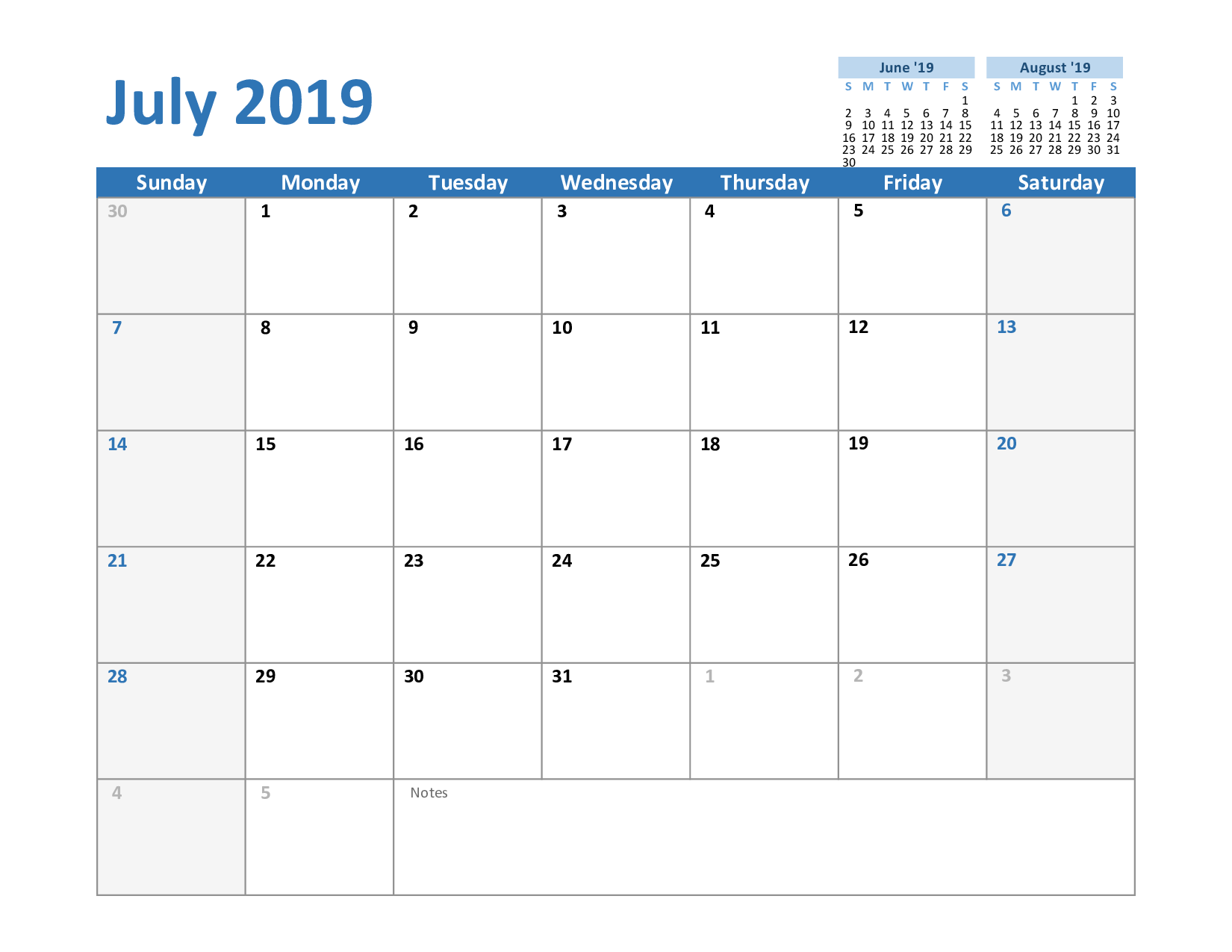July Editable Calendar 2019 Free Printable Calendar 2023