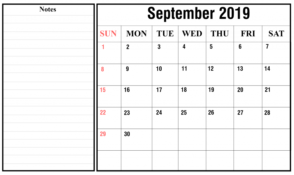 Free September 2019 Landscape Calendar