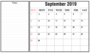 Free September 2019 Landscape Calendar