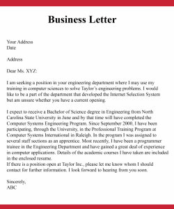 business student cover letter