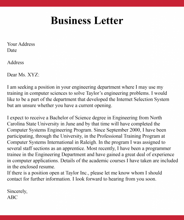 5+ Formal Business Letter Format Samples & Example