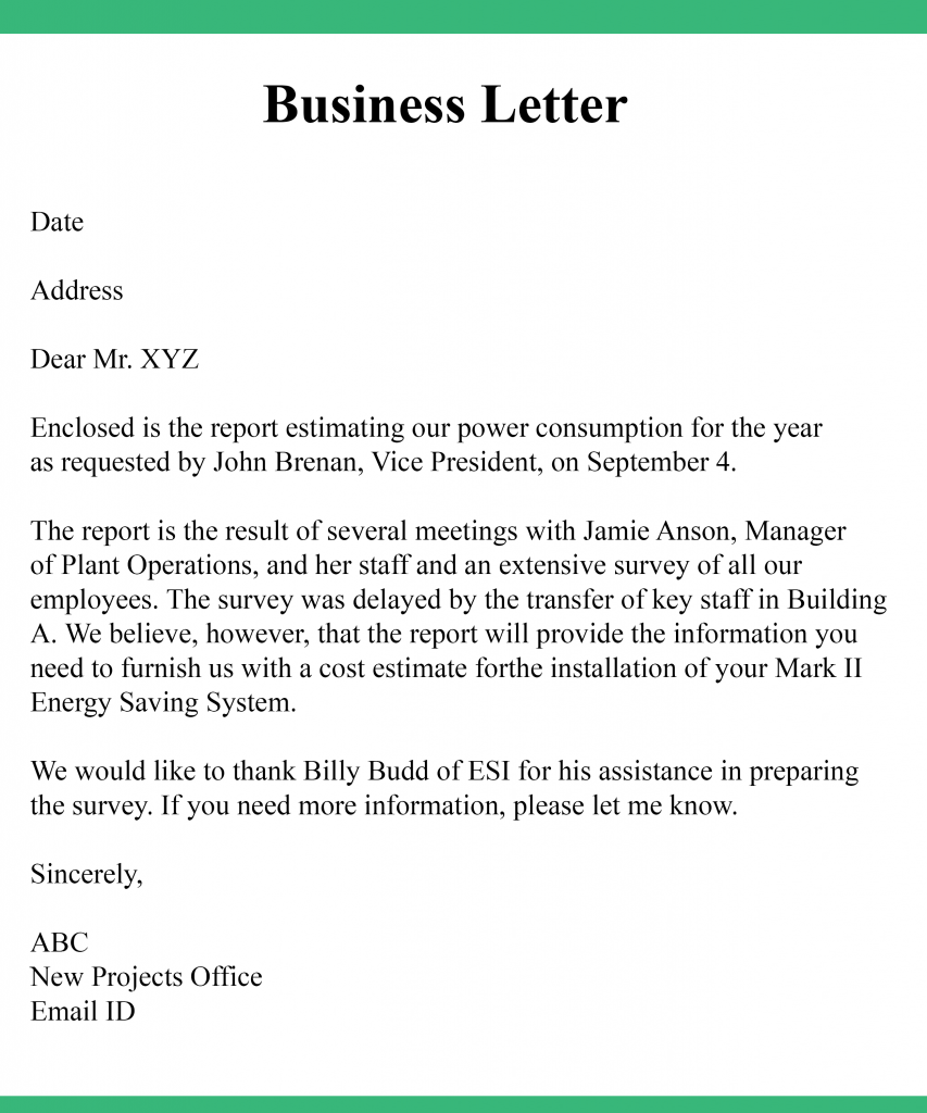 case study on business letter