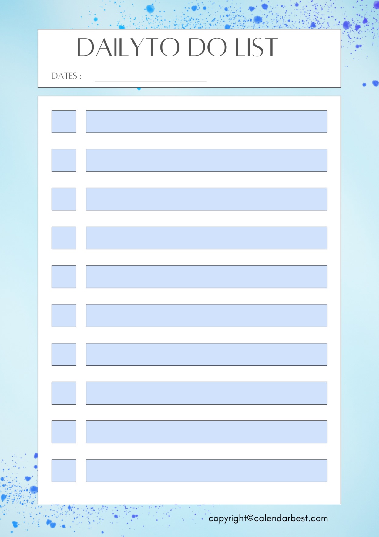 2023 Daily To Do List Template