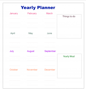 Year Planner Printable