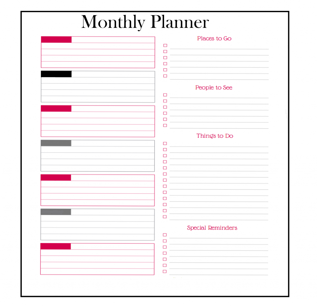 Free Monthly Planner Template