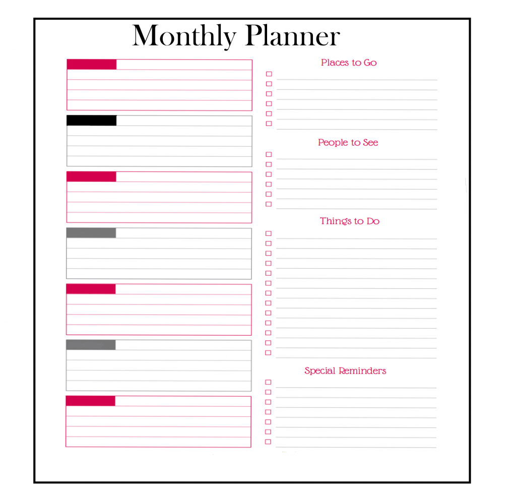 Download Free Monthly Planner Templates PDF Excel Word 