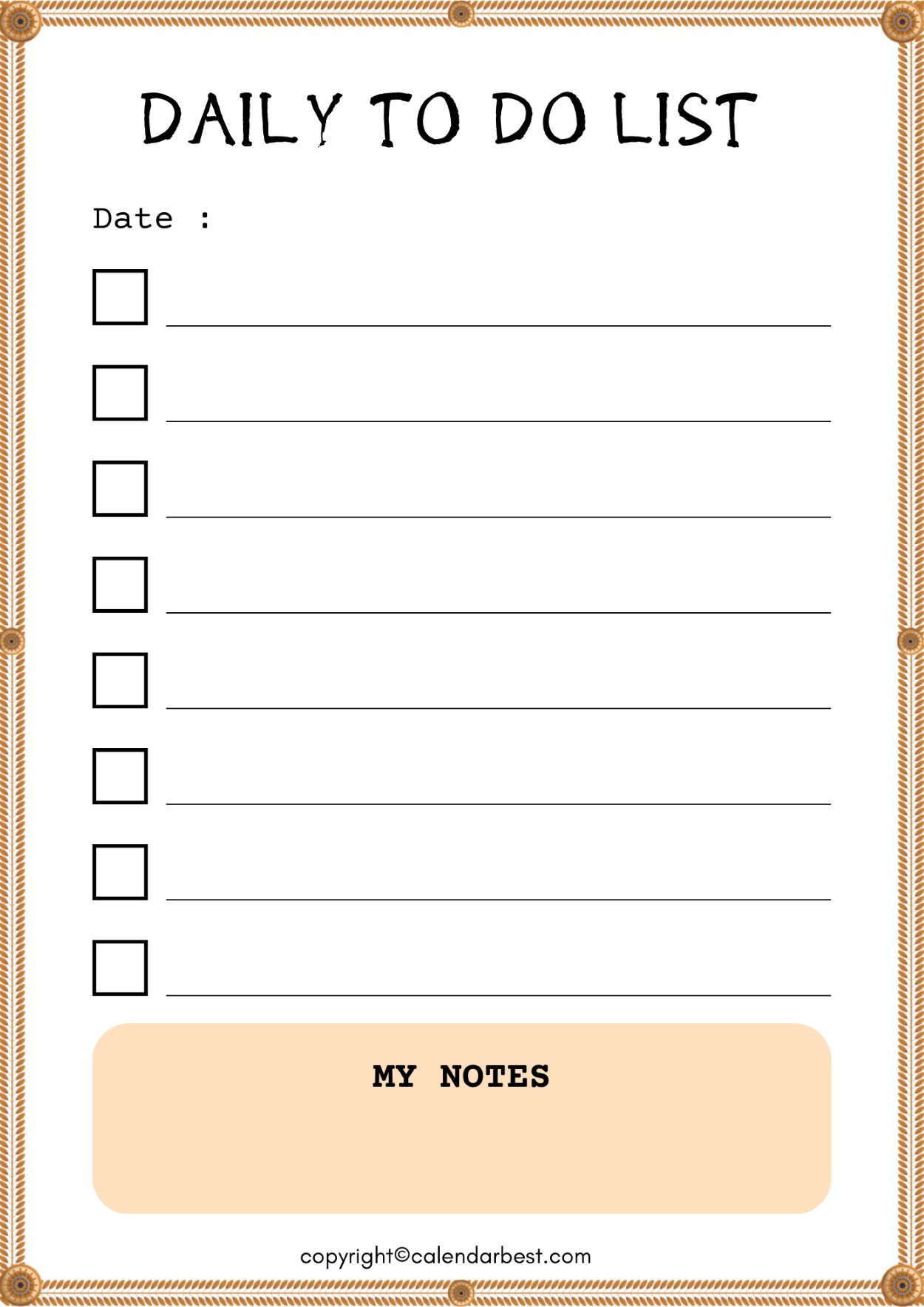 Free Printable Daily To-do-list 2023