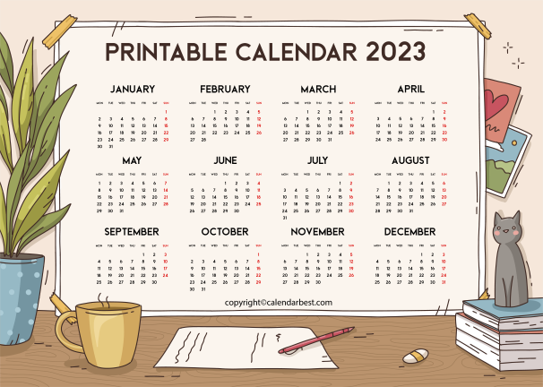 Yearly 2023 calendar