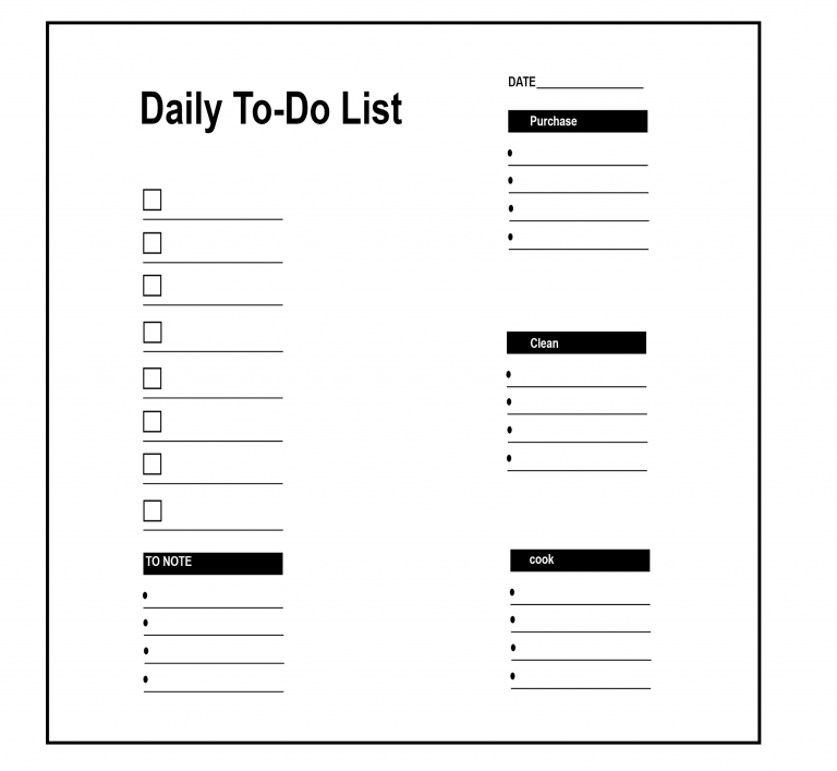 5+ Printable Daily To Do List 2020 Templates | Best Printable Calendar