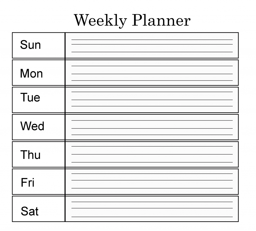 Printable Weekly Planner Online Free