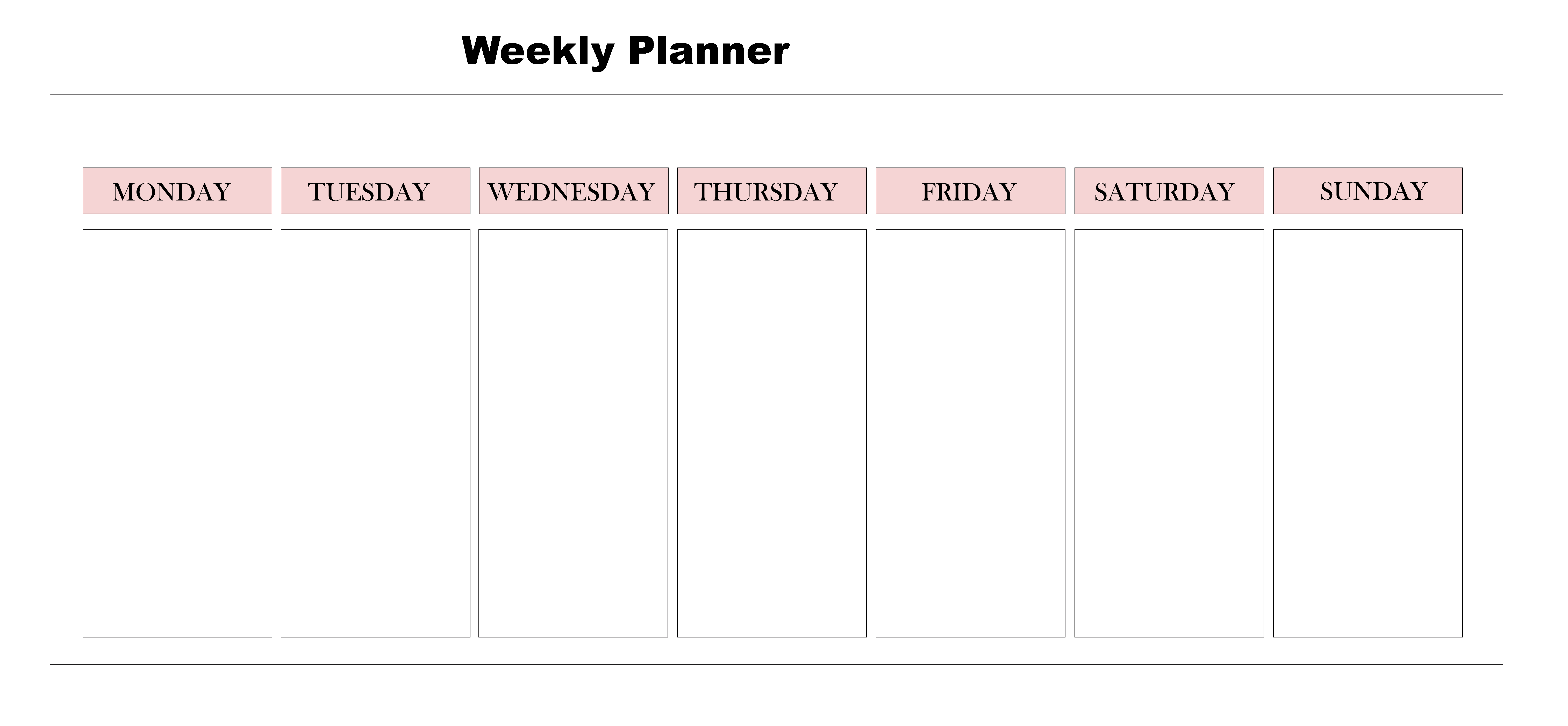 4 weekly planner template printable pdf excel