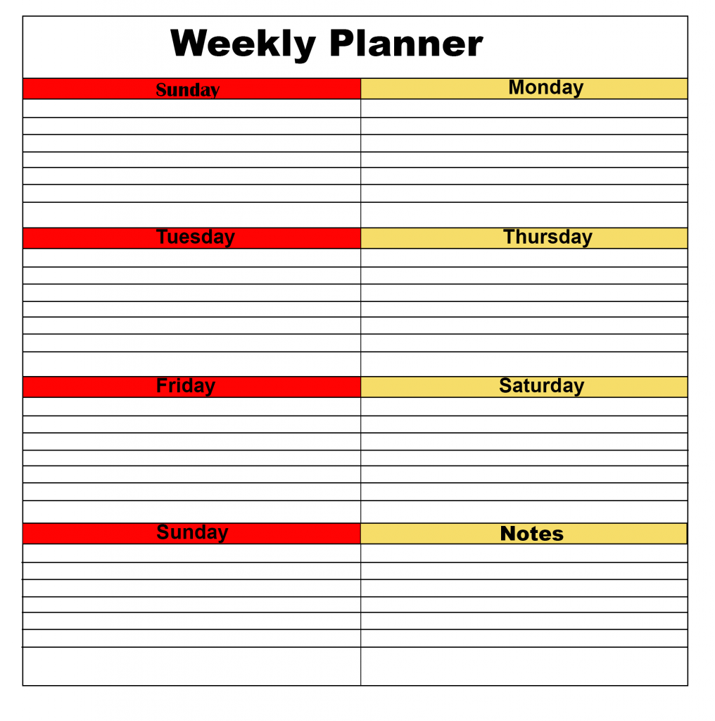 Weekly Calendar Template Excel from calendarbest.com
