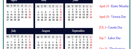 Canada Calendar 2020 Printable 