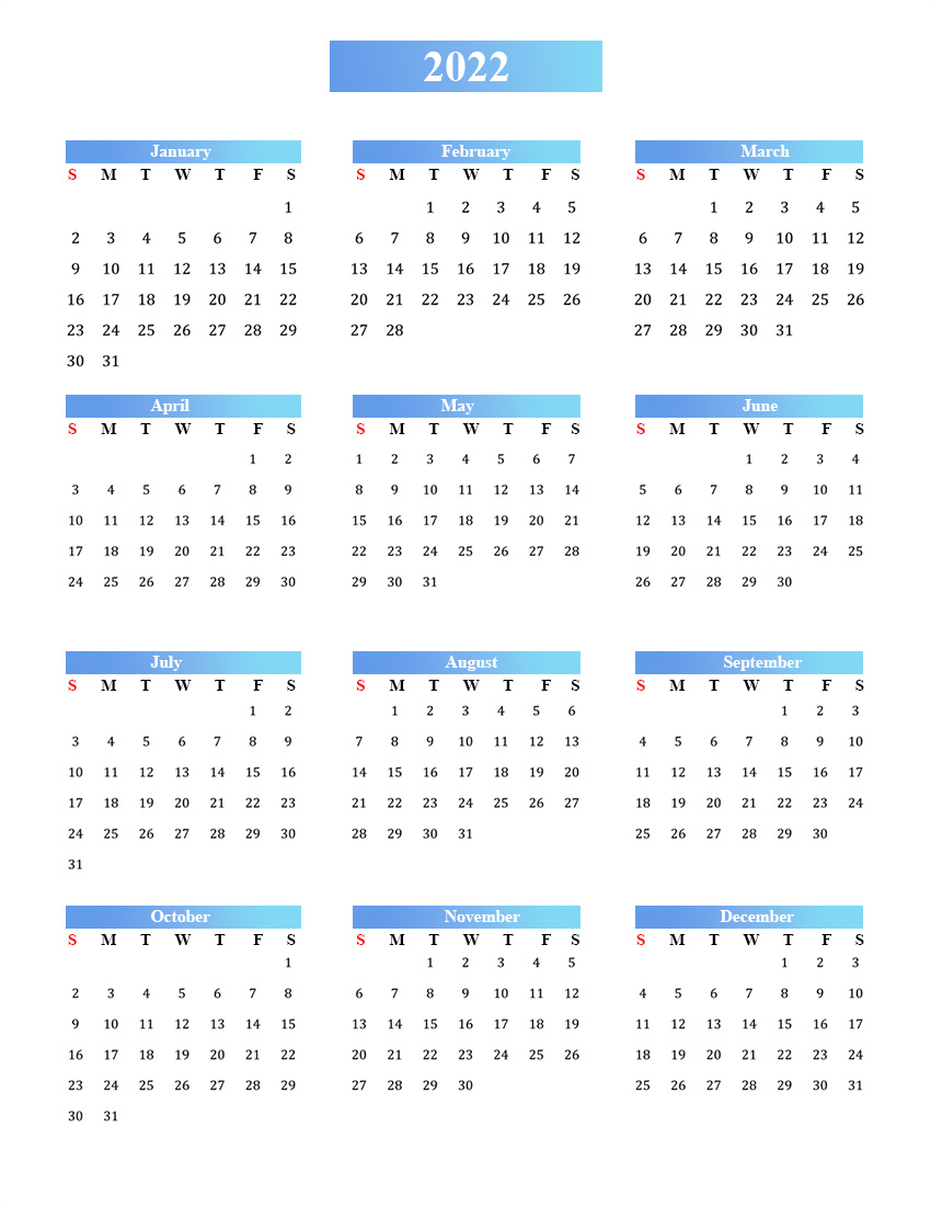 printfree calendar 2022