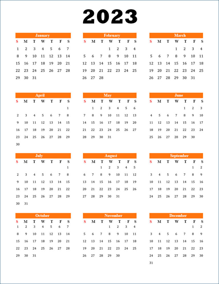 Free Printable Calendar 2023 Template in PDF