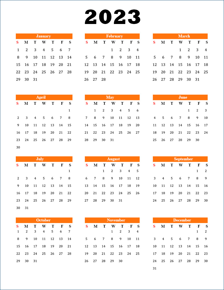 Printable Calendar 2023 | Free Printable Calendar 2023