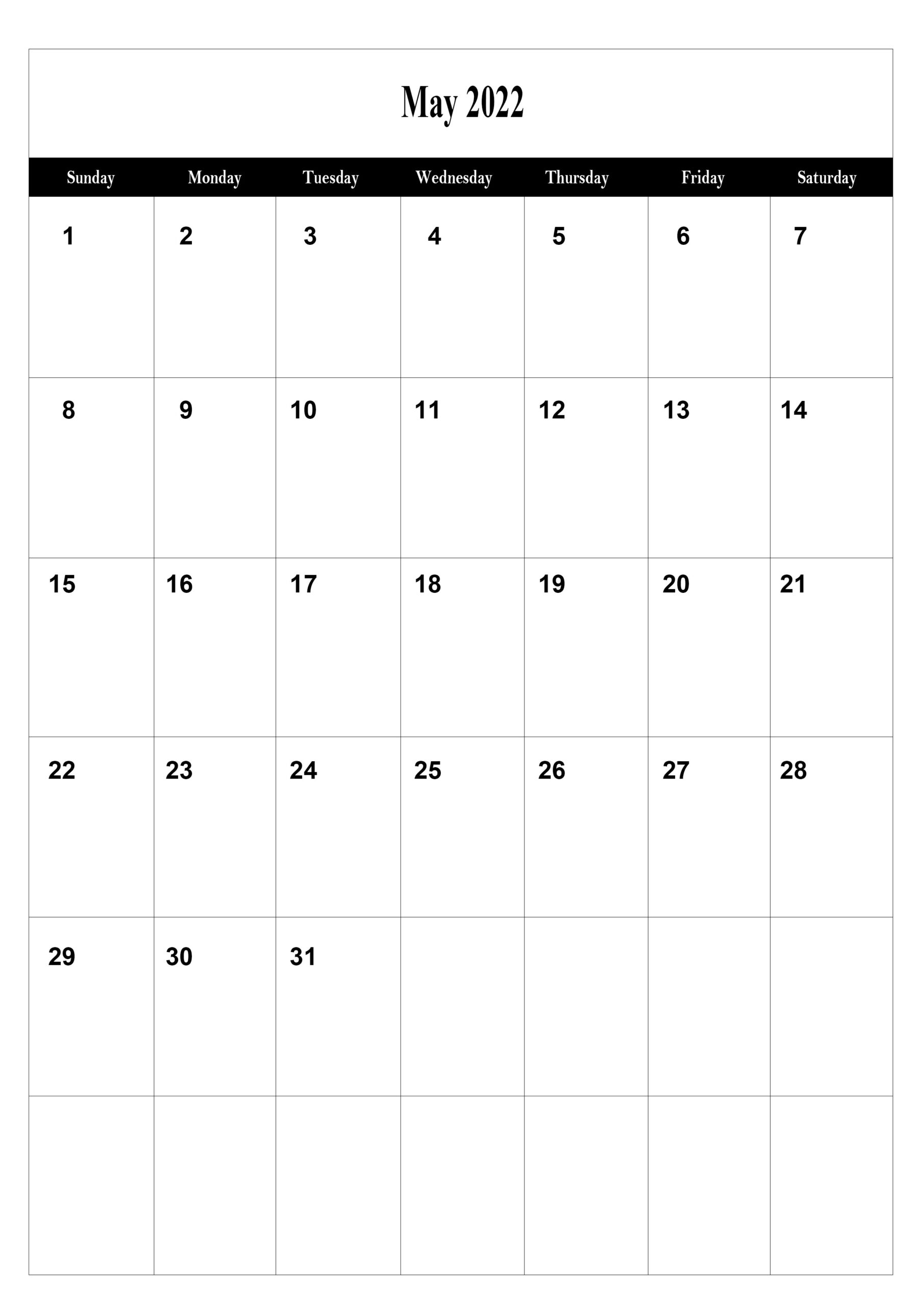 May Calendar 2022 | Best Printable Calendar