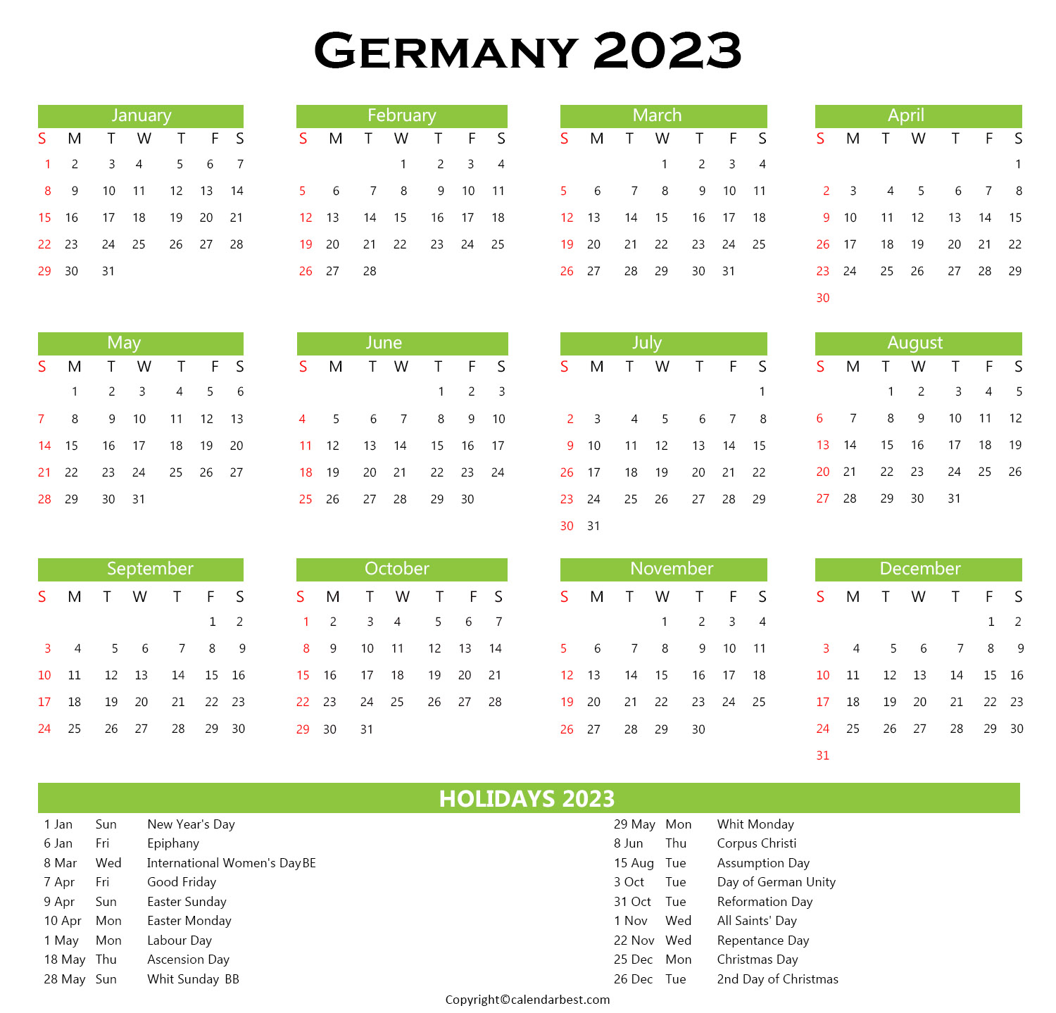 Germany Calendar 2023